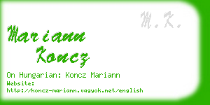 mariann koncz business card